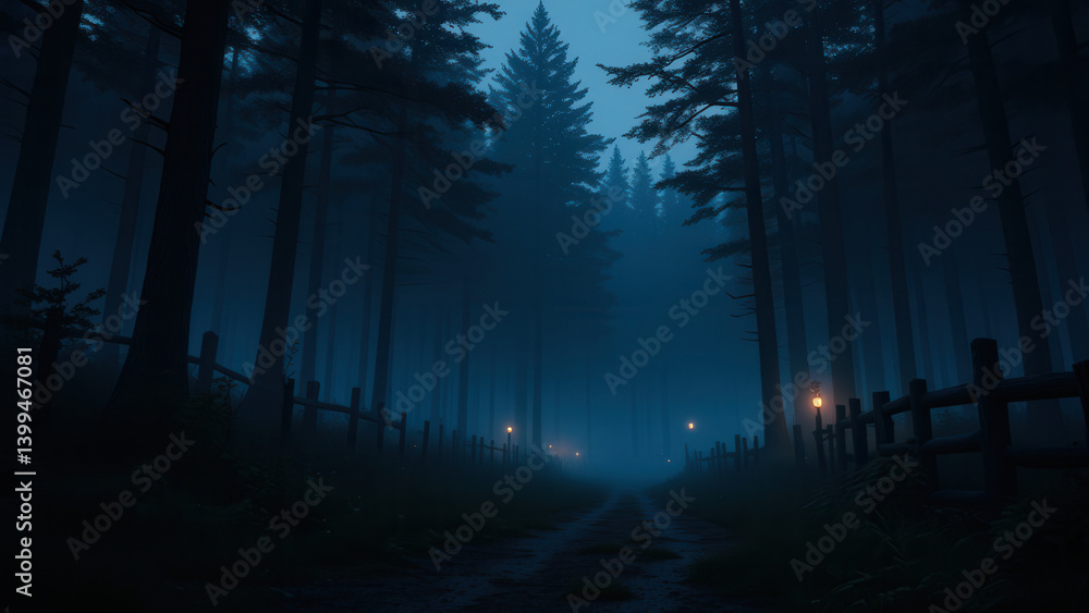 Obraz premium anime wallpaper viking environment illustration background