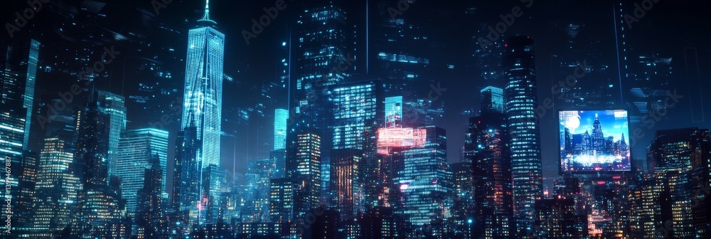 Futuristic Metropolis at Night Futuristic Metropolis at Night