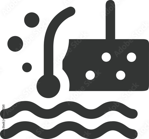 Flat Icon Showing Hair Removal with Waves and Bubbles against Transparent Background