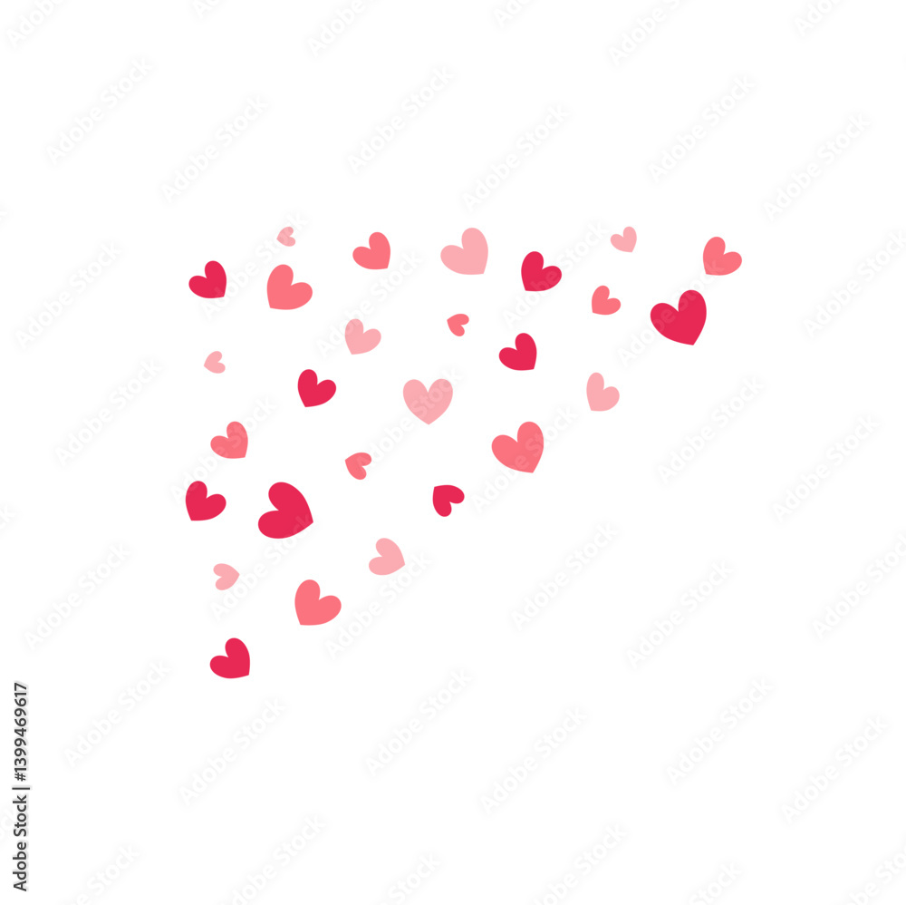 Rose pink hearts border. Vector illustration. Heart decorations for Valentine's day design Rose pink hearts border. Vector illustration. Heart decorations for Valentine's day design
