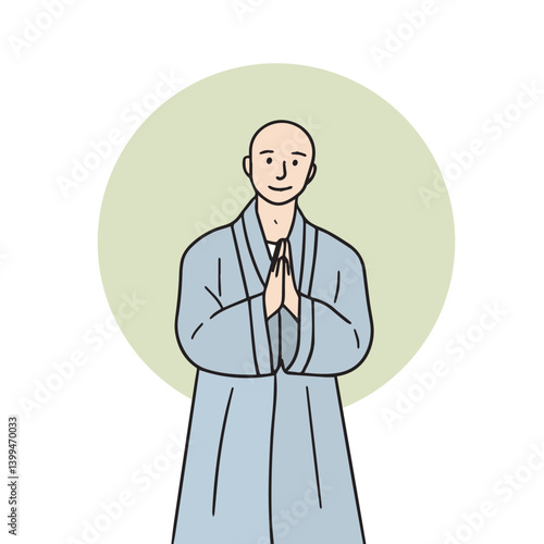 It's a Buddhist illustration, a monk showing a smile.