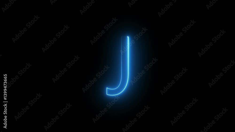 Neon Capital Alphabet Letter Text.
Neon Capital Alphabet Letter Text.