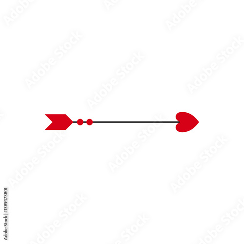 Arrow with hearts. Design elements for Valentine's day and wedding. Vector illustration