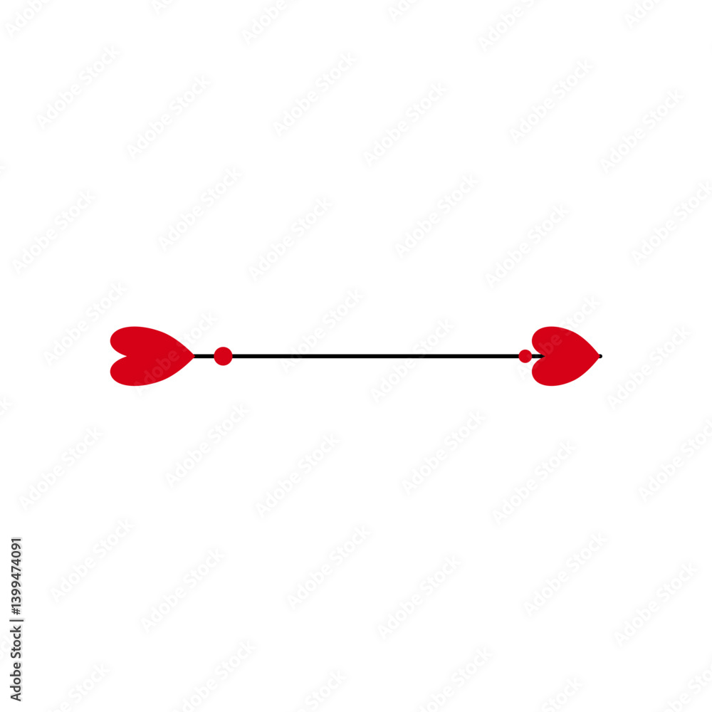 Arrow with hearts. Design elements for Valentine's day and wedding. Vector illustration Arrow with hearts. Design elements for Valentine's day and wedding. Vector illustration