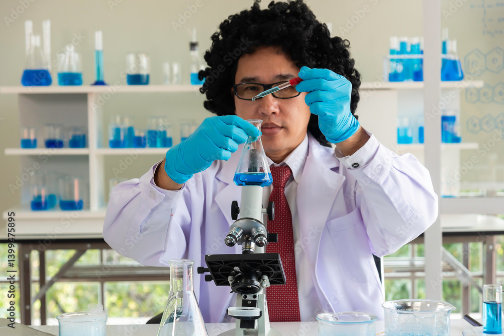 Scientist using Science laboratory research . Science concept Scientist using Science laboratory research . Science concept