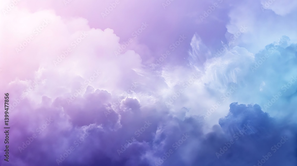 Obraz premium Dreamy pastel cloudscape, soft colors, ethereal mood.