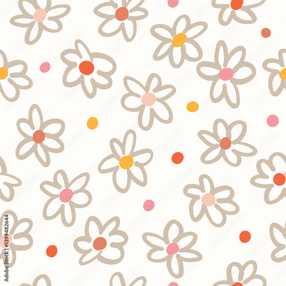 Seamless pattern with hand drawn punk flowers. Grunge stylized flowers. Quirky vector background. Abstract art for surface design, textile, stationery, wrapping paper and covers Seamless pattern with hand drawn punk flowers. Grunge stylized flowers. Quirky vector background. Abstract art for surface design, textile, stationery, wrapping paper and covers