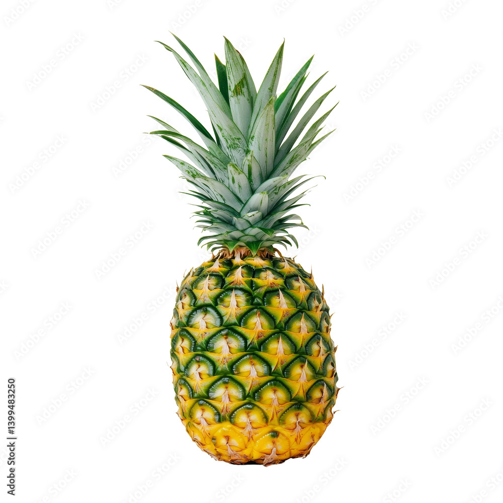 Fresh pineapple resting on a clean transparent background, showcasing its vibrant texture and natural colors, pineapple on transparent background Fresh pineapple resting on a clean transparent background, showcasing its vibrant texture and natural colors, pineapple on transparent background