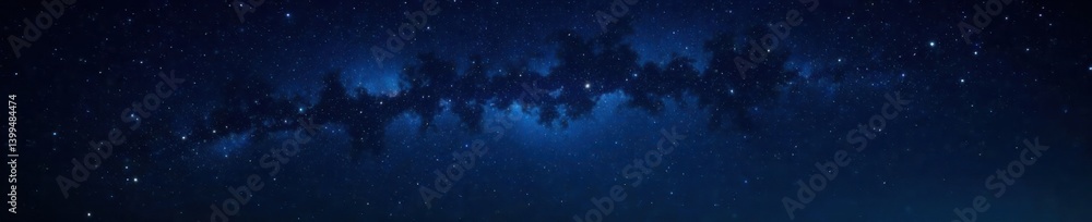 Fototapeta premium starry night sky with twinkling stars on black background, nighttime, space, galaxy