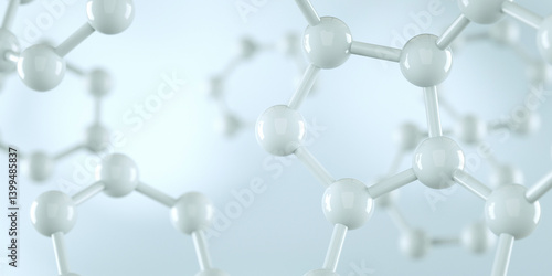 Fototapeta Naklejka Na Ścianę i Meble -  Skincare or perfume technology essence element. Cosmetic Essence, Liquid bubble, Chemical Molecule on blue background, 3d render