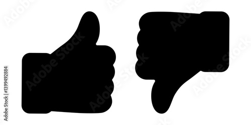 Vector illustration of Like and Unlike icon set isolated on transparent background