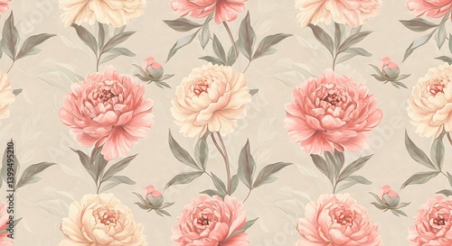 Wallpaper Mural Blushing Peony Bloom AI Generated Torontodigital.ca