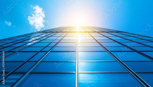 Wallpaper Mural Modern skyscraper facade, sunlit, glass, blue, architectural Torontodigital.ca