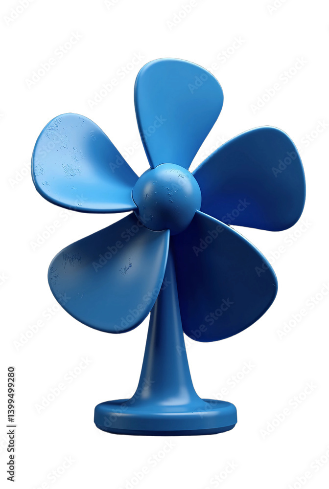 3d blue fan isolated on transparent background cutout 3d blue fan isolated on transparent background cutout