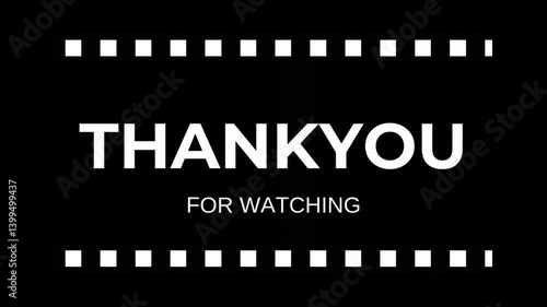 Thanks for Watching. Glitch Text Animation Effect on Old Interference Screen. 4K Video