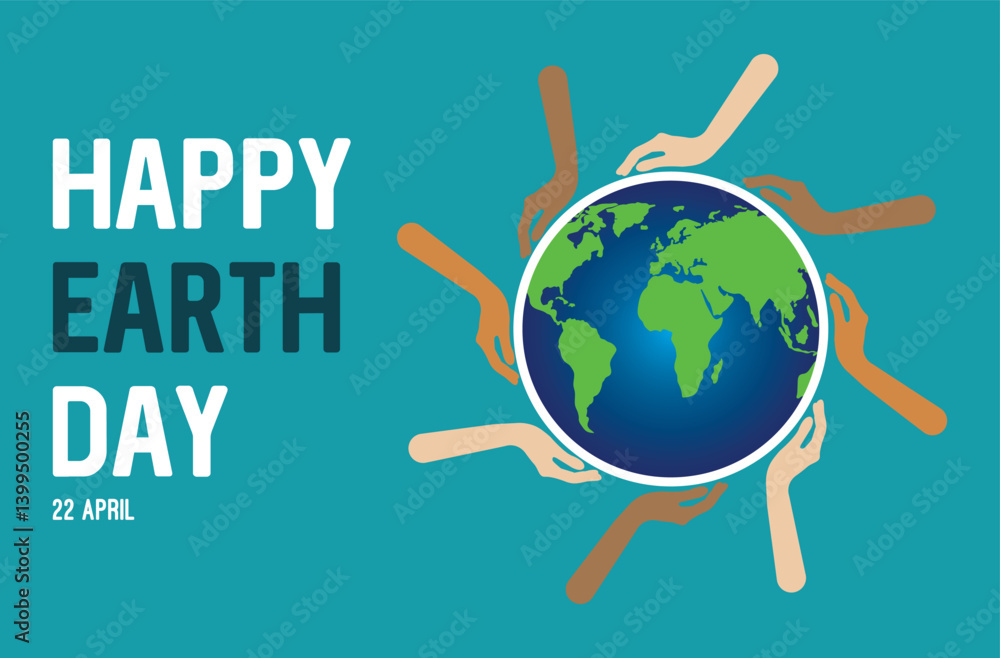 Naklejka premium World earth day concept, Protect Earth-Protect Life