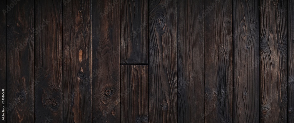 Dark Brown Wooden Planks Background Texture