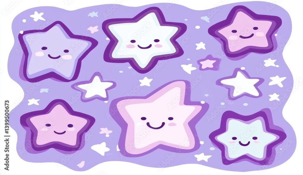 Cute stars in a purple space Cute stars in a purple space