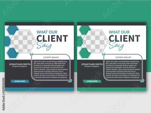 Modern and professional creative clients testimonial design & clients feedback review template design. 