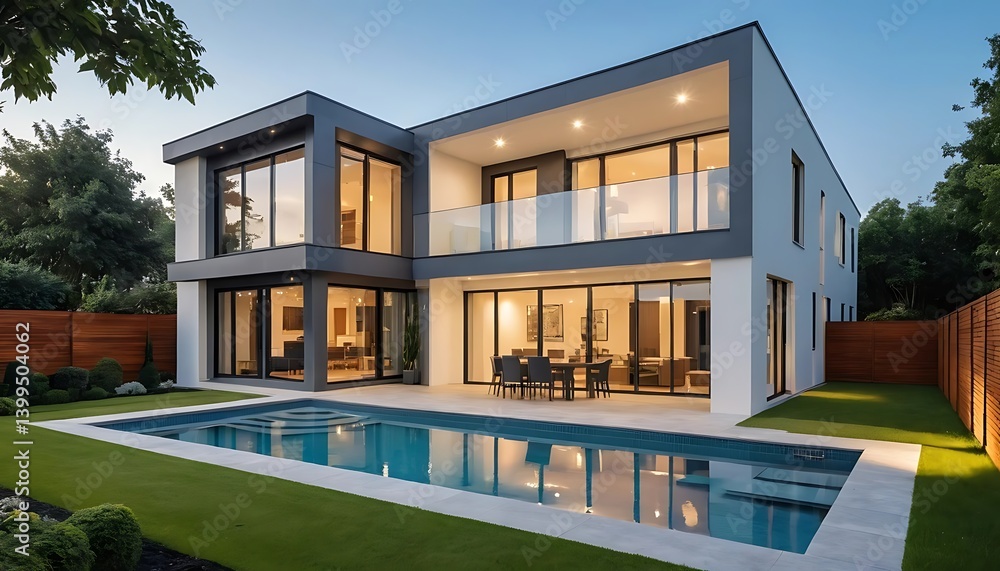 Close-Up Modern Architecture with Elegant Home Design Close-Up Modern Architecture with Elegant Home Design