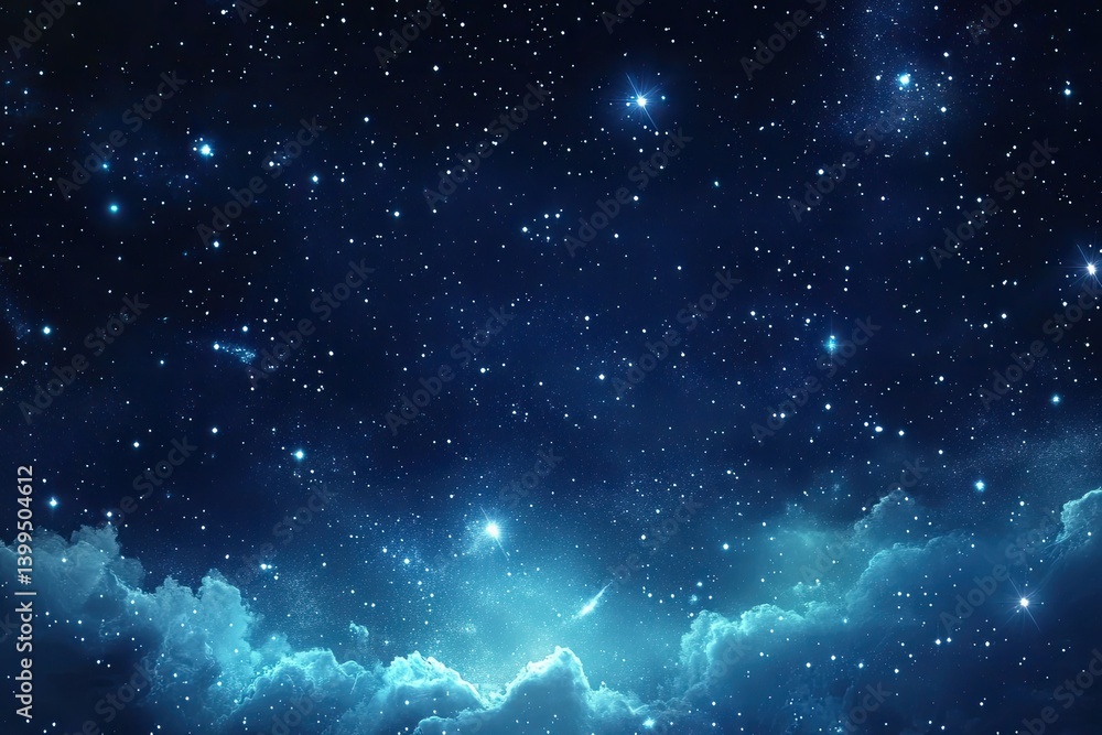 Obraz premium Enchanted night sky with zodiac constellations glowing softly among the stars