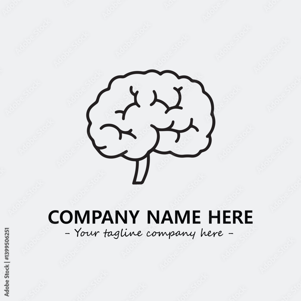 Brain illustration black and white for logo company vector image
Brain illustration black and white for logo company vector image