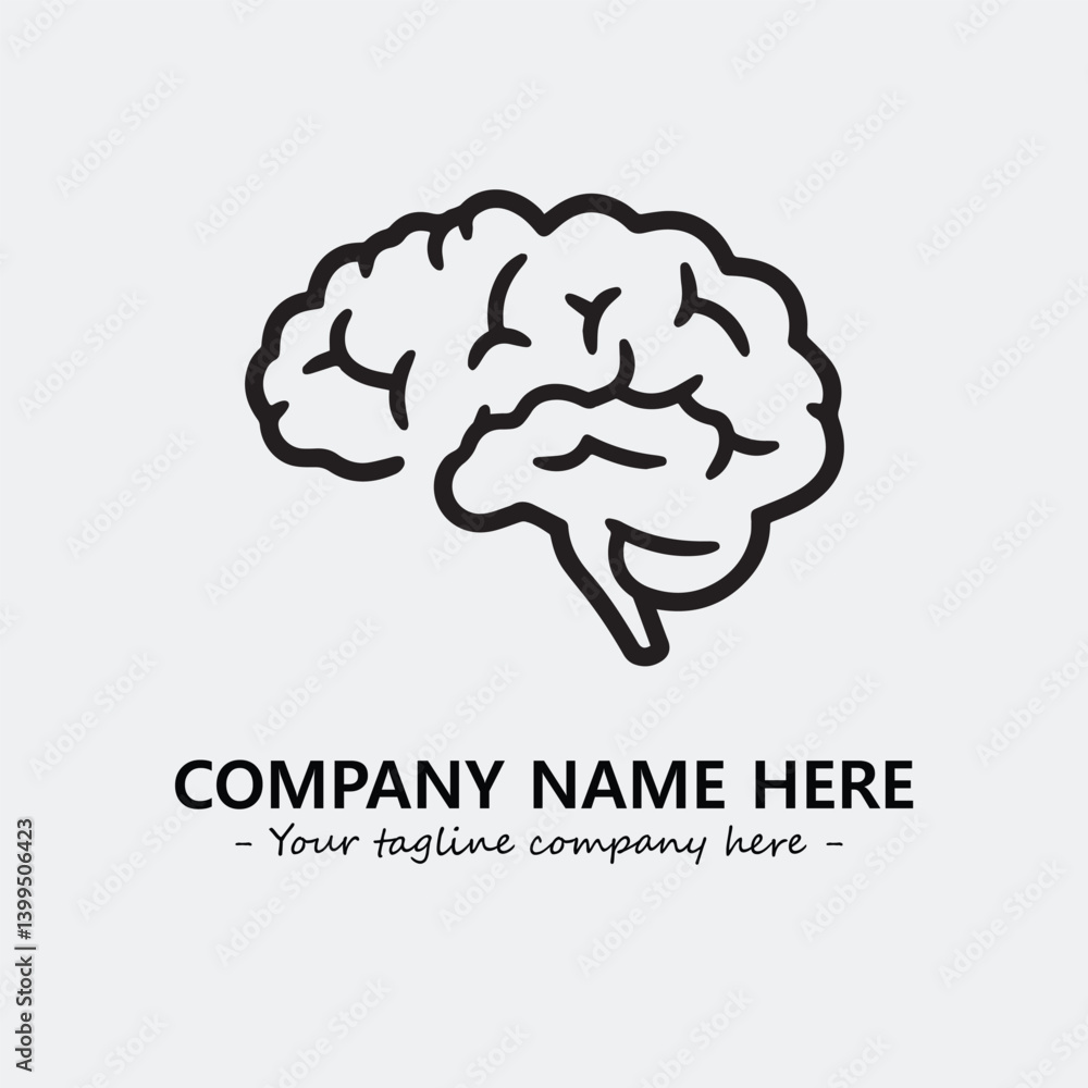 Brain illustration black and white for logo company vector image
Brain illustration black and white for logo company vector image