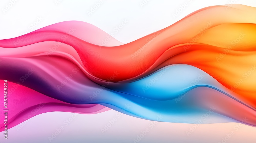 Fototapeta premium A flowing liquid abstract art piece with vibrant color transitions and 3D textures,