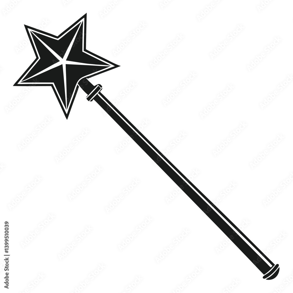 Witchcraft Magic Wand Silhouette Illustration Witchcraft Magic Wand Silhouette Illustration
