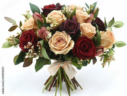Elegant bouquet of roses and tulips (95)