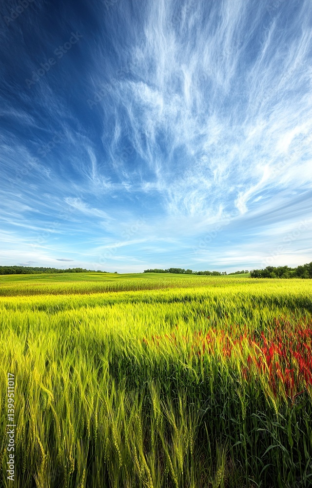 Fototapeta premium wheat field and blue sky