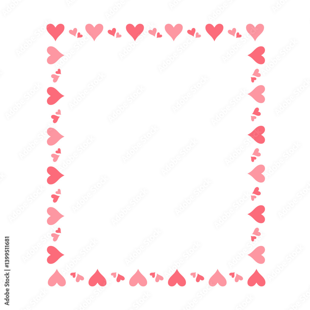 Decorative Hearts Border Frame. Vector illustration Decorative Hearts Border Frame. Vector illustration