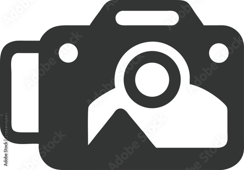 Camera Icon Minimalist Style with a Transparent Background Symbol for Photography