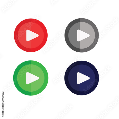 Free Download Play button icons colorful vector illustration - GFXLoad