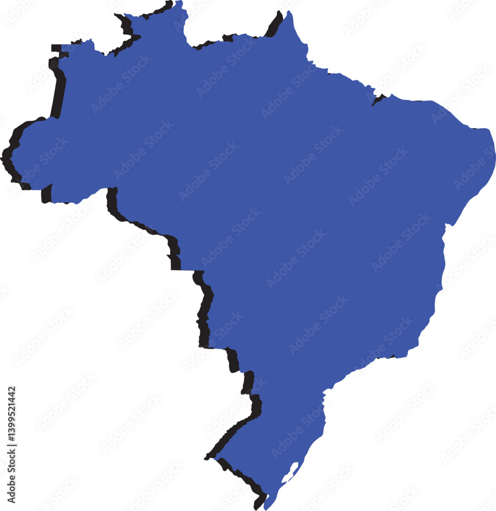 Obraz premium Brazil Map Vector And Flag Design