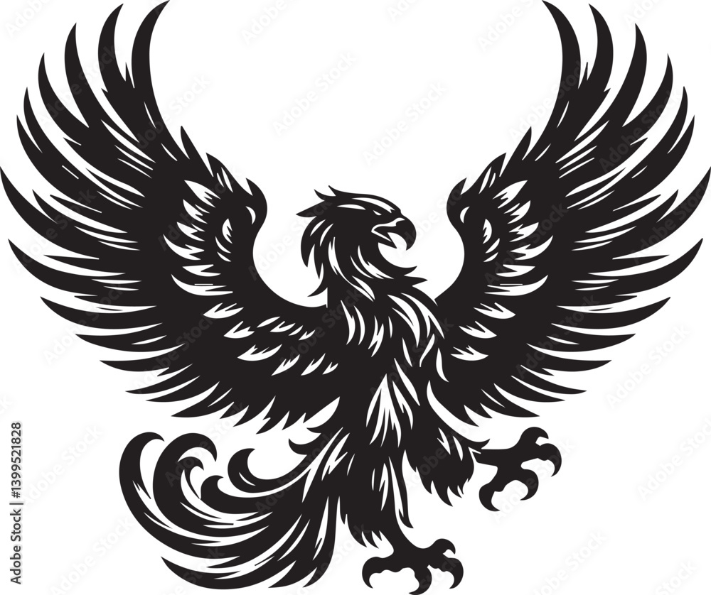 Fototapeta premium Eagle black and white vector