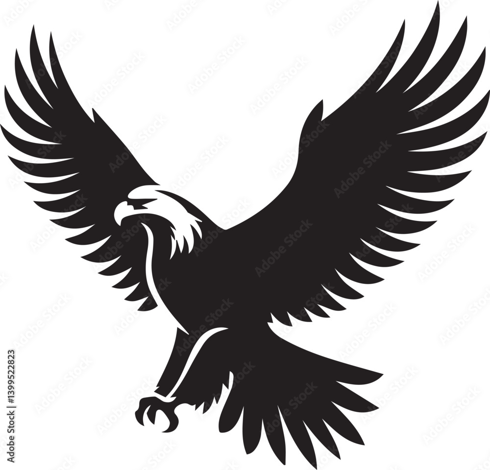 Fototapeta premium Eagle black and white vector