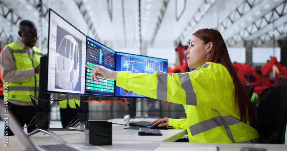 Engineer Monitors Car Production Using SCADA System