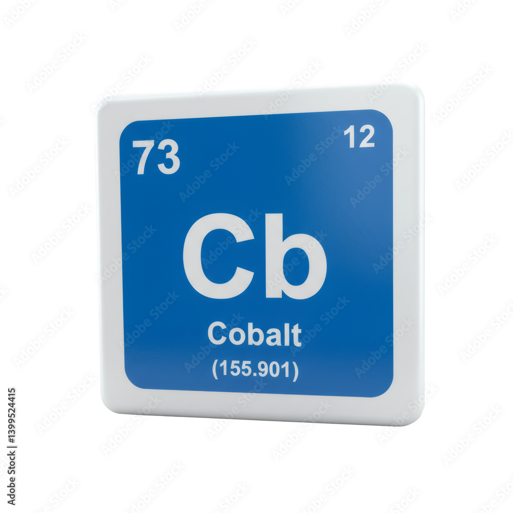 Cobalt Element Periodic Table 3D Render Cobalt Element Periodic Table 3D Render