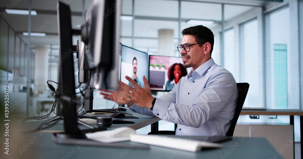 Video Conference Call. Remote Virtual Meeting