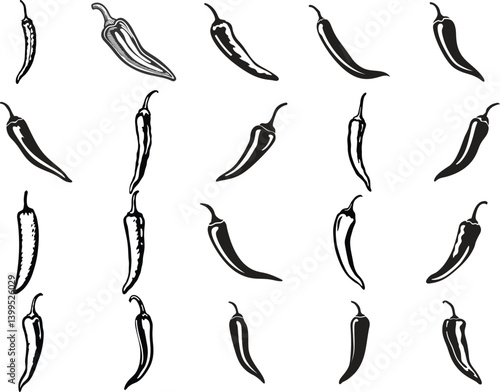 Chili Pepper Outline