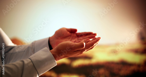 Morning Prayer In Sunlight: Christian Worshiper Starts Hopeful New