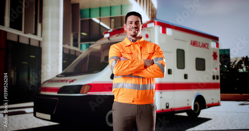 Obraz na płótnie Emergency Paramedic Man From Rescue Service w salonie