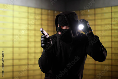 Obraz na płótnie Vault Bank Robbery By Thief w salonie