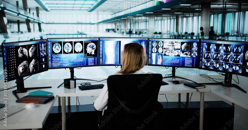 Female Neurologist And Radiologist Research Brain Injuries