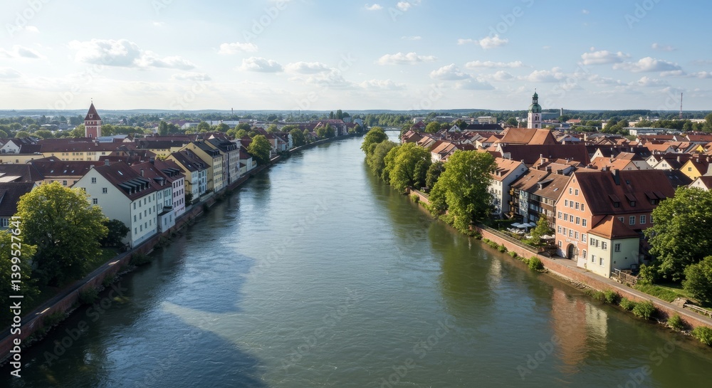 Obraz premium City river panorama