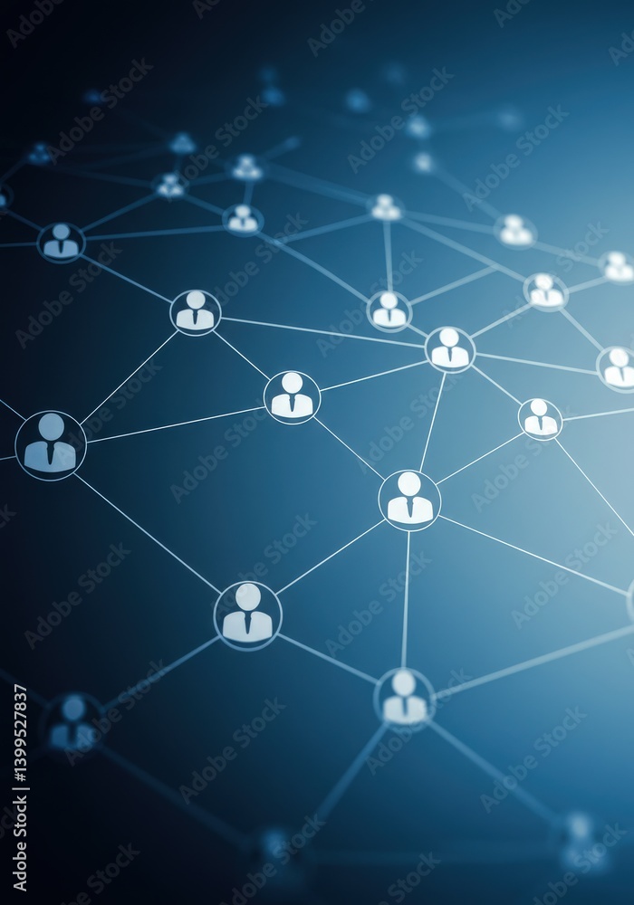 Business network connections with white human icons connected on a digital blue background concept
Business network connections with white human icons connected on a digital blue background concept