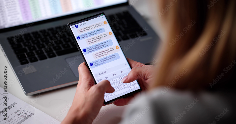 Young Woman Looking For Love Messaging On Her Mobile Phone