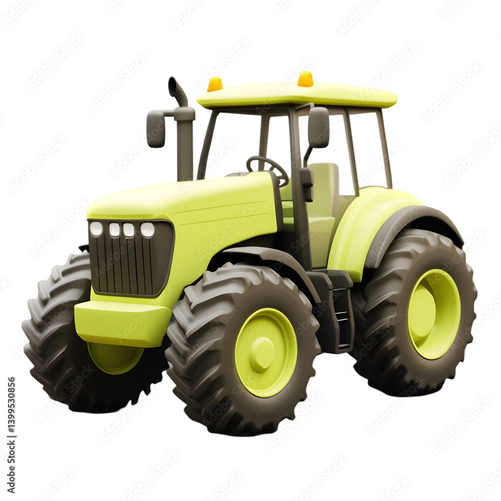 Obraz premium A cartoon depiction of a vibrant farm tractor.