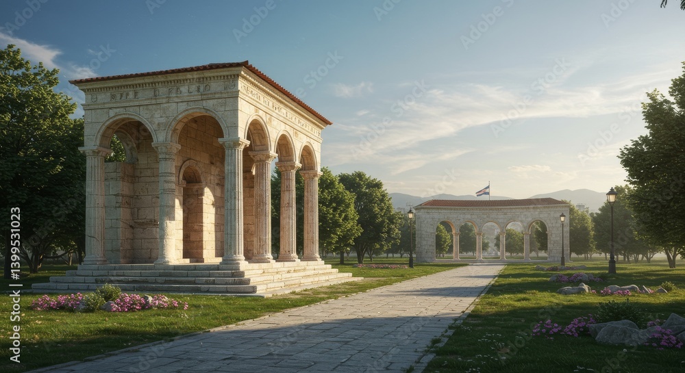 Obraz premium Classical style building park exterior image